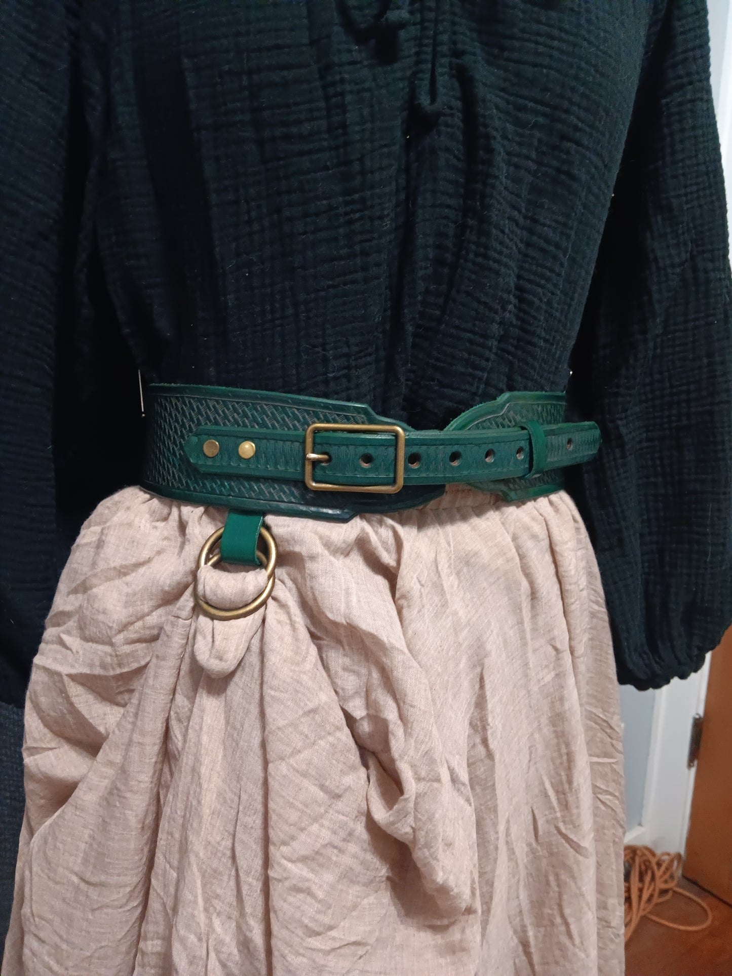 Sorcha Belt - Basketweave Tooled