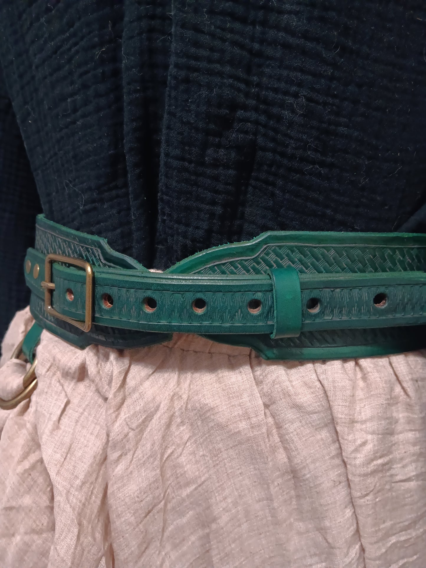 Sorcha Belt - Basketweave Tooled